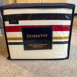 Pendleton National Park Street King Flannel Sheet Set NWT